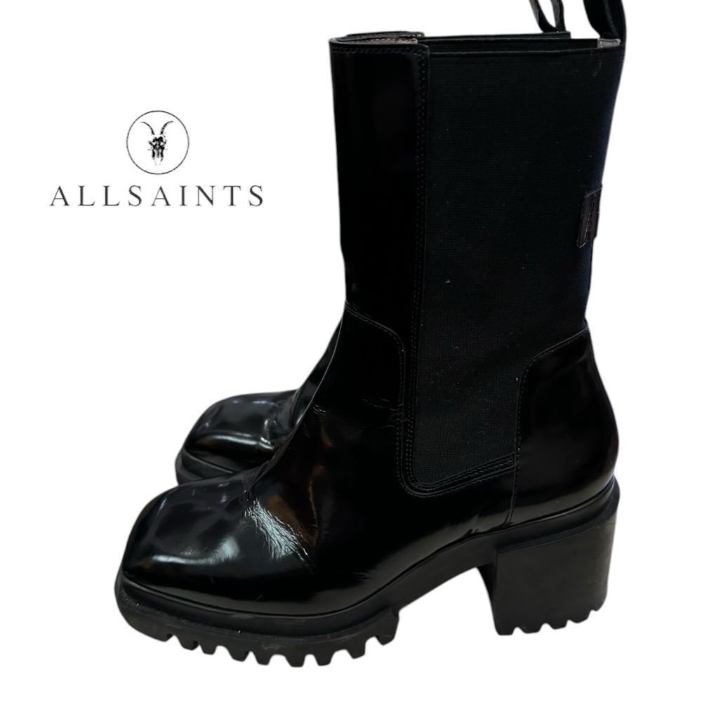 AllSaints All Saints Skarlet Women's Black Chelsea Leather Boots 9